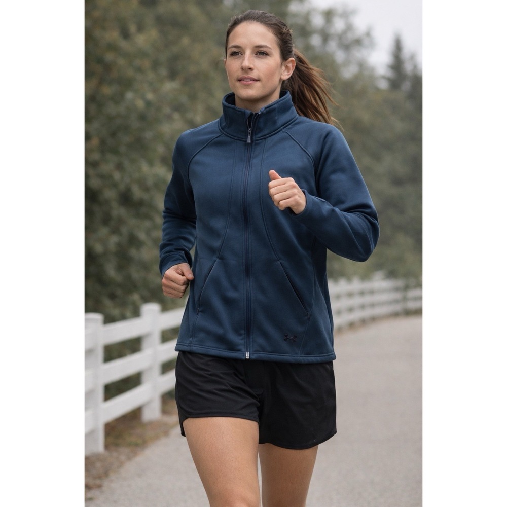 Under Armour Blue Fleece jacket (medium) Cold Gear, Running Jacket